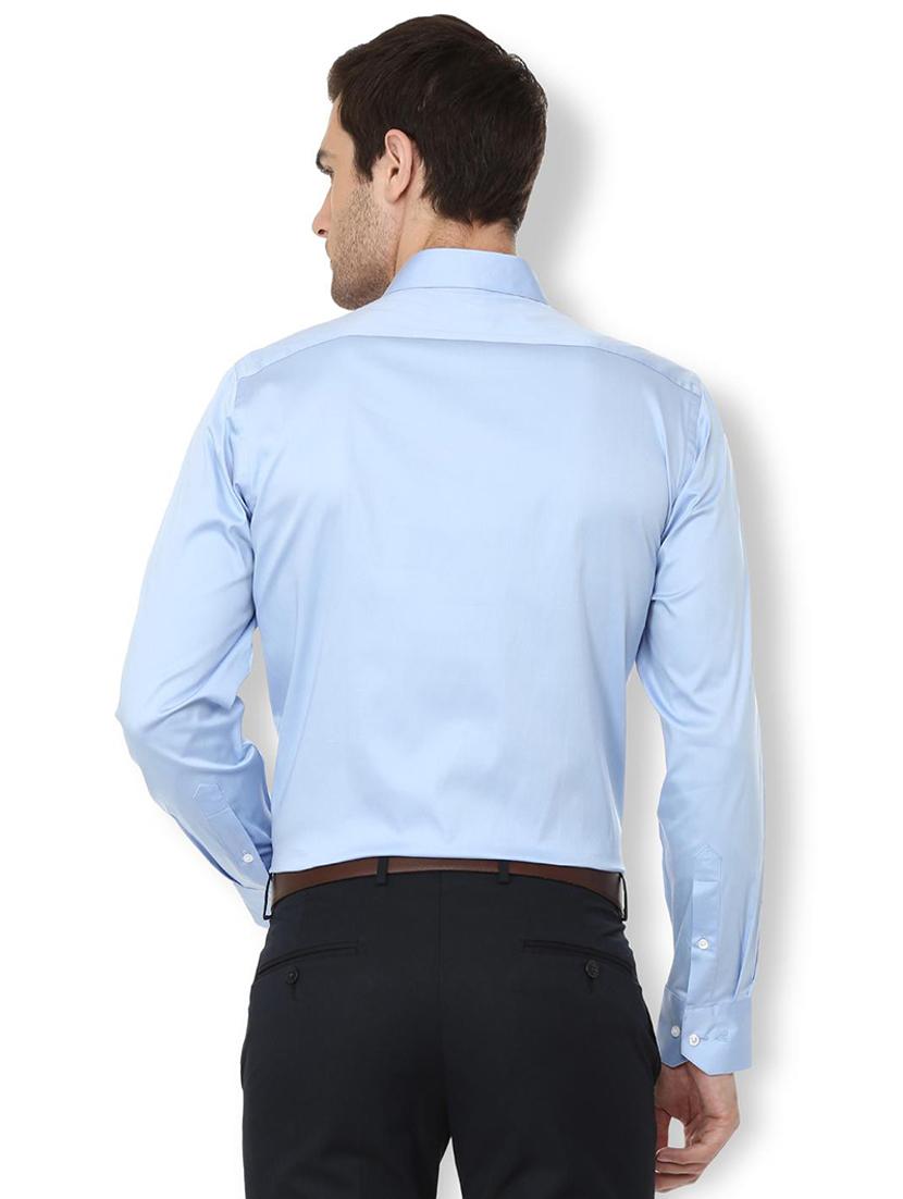 blue solid formal shirt - 16107145 - Zoom Image - 2