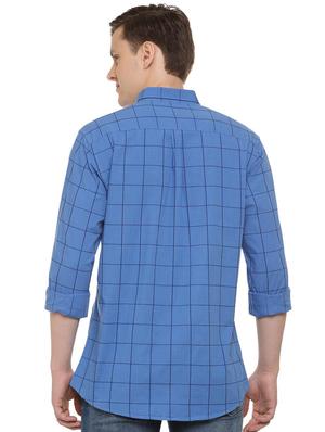 blue checkered casual shirt - 16107205 - Standard Image - 2
