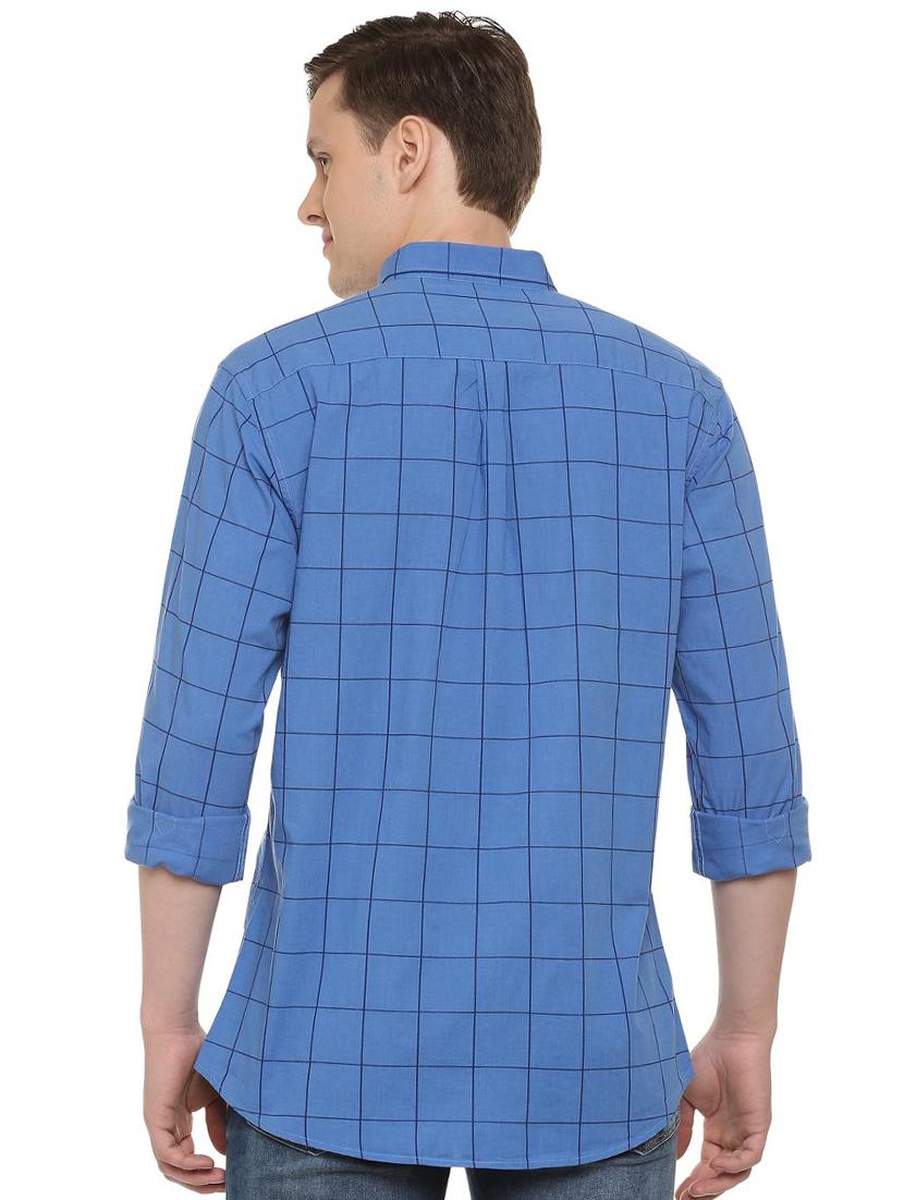 blue checkered casual shirt - 16107205 - Zoom Image - 2