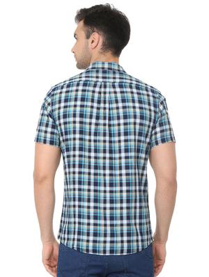 blue checkered casual shirt - 16107215 - Standard Image - 2