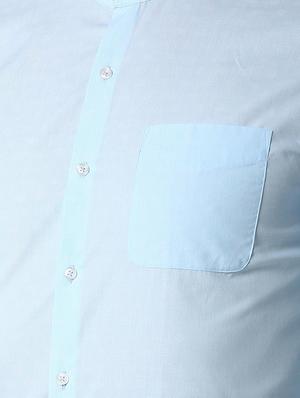 blue solid formal shirt - 16107218 - Standard Image - 5