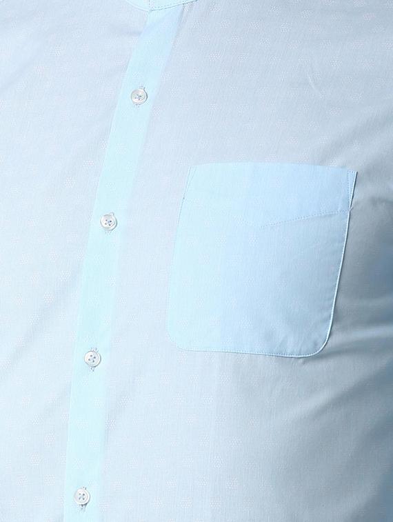 blue solid formal shirt - 16107218 - Zoom Image - 5