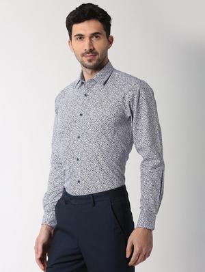 blue printed casual shirt - 16107228 - Standard Image - 2