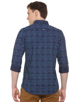 navy blue printed casual shirt - 16107262 - Standard Image - 2
