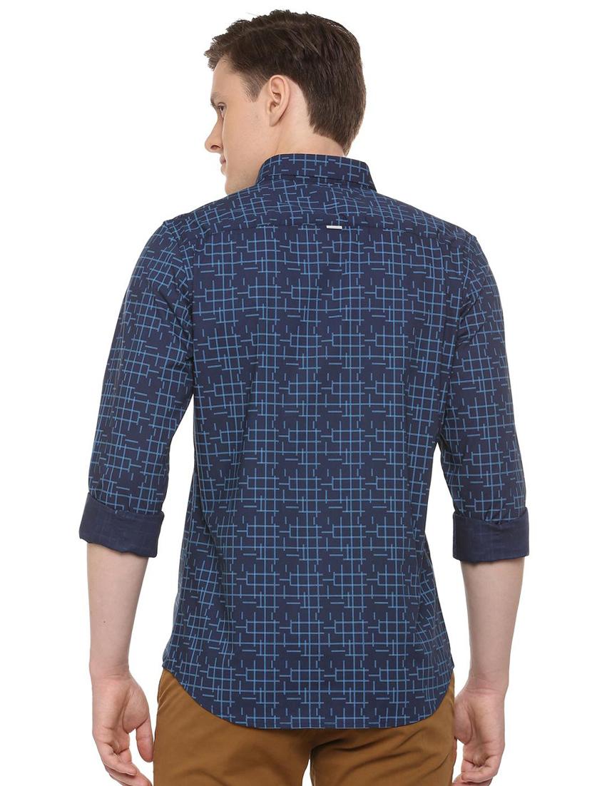 navy blue printed casual shirt - 16107262 - Zoom Image - 2