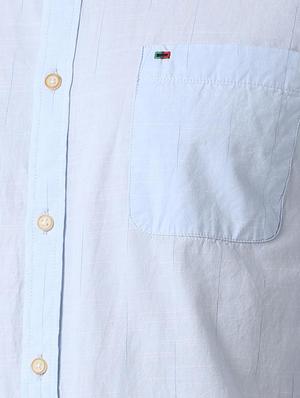blue solid casual shirt - 16107294 - Standard Image - 5