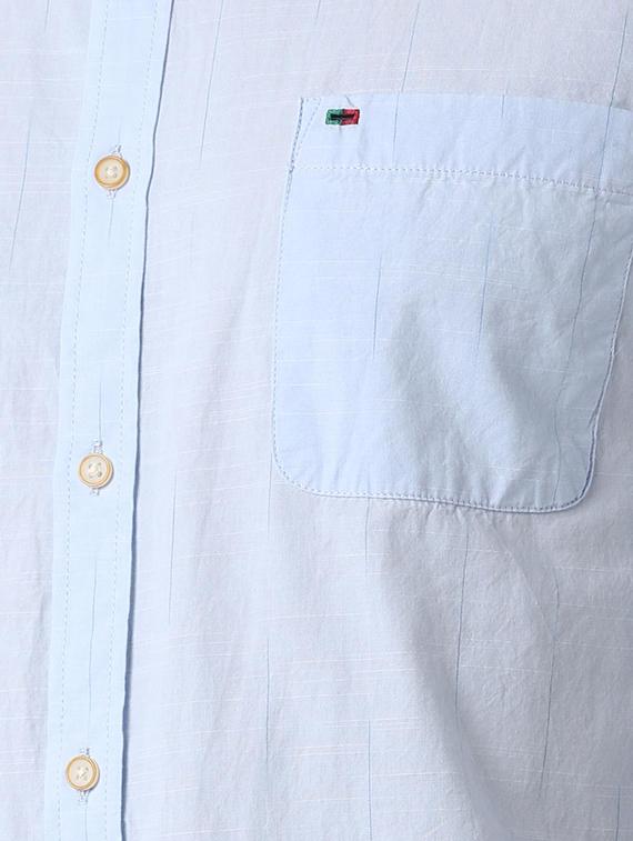 blue solid casual shirt - 16107294 - Zoom Image - 5