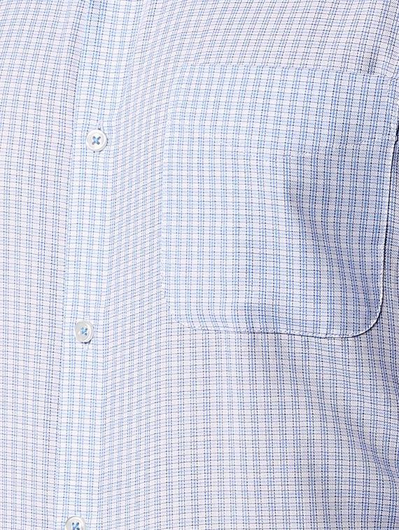 blue checkered formal shirt - 16107316 - Zoom Image - 5