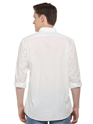 white solid casual shirt - 16107324 - Standard Image - 2