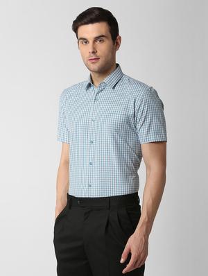 blue checkered formal shirt - 16107332 - Standard Image - 2