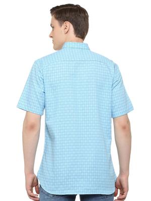 blue checkered casual shirt - 16107340 - Standard Image - 2