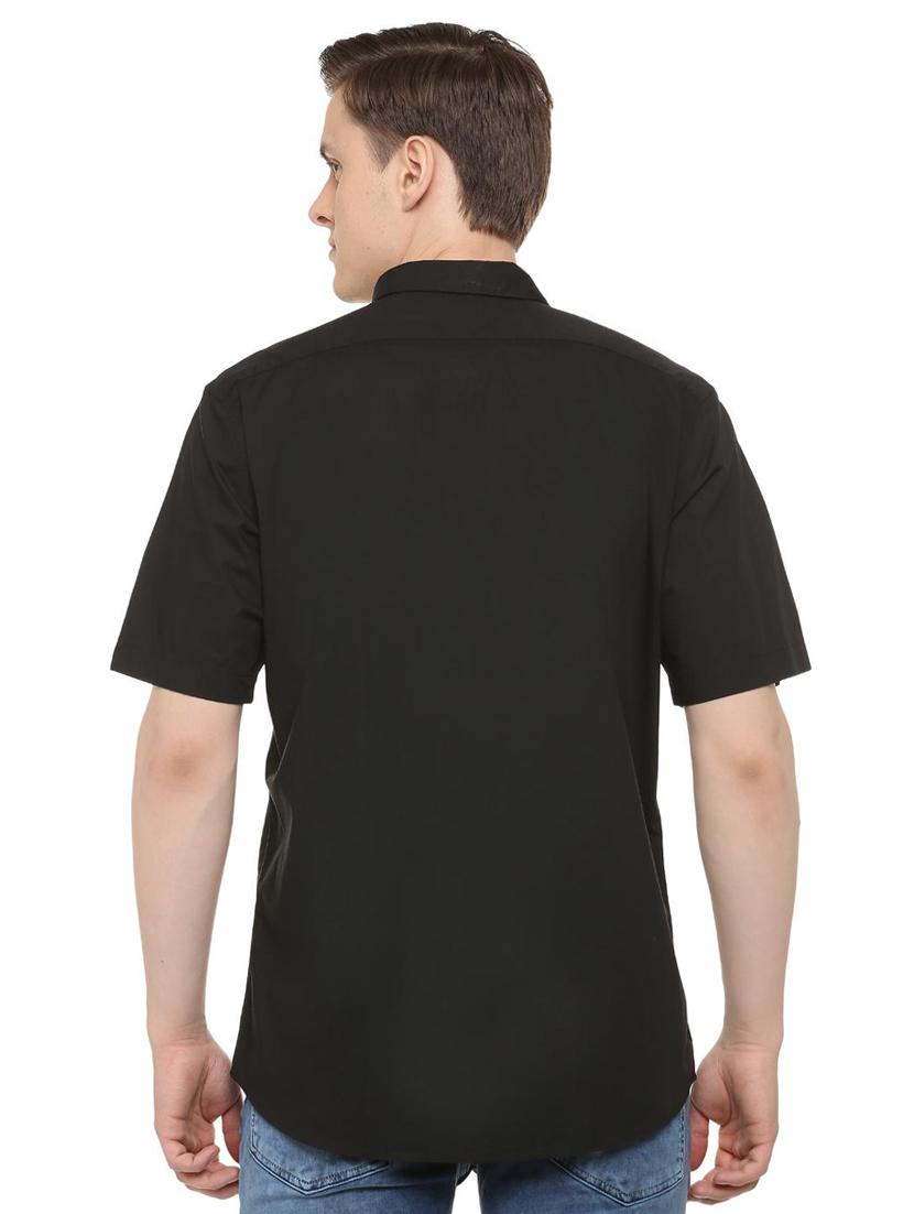black solid casual shirt - 16107343 - Zoom Image - 2