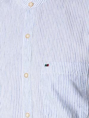 blue striped casual shirt - 16107399 - Standard Image - 5
