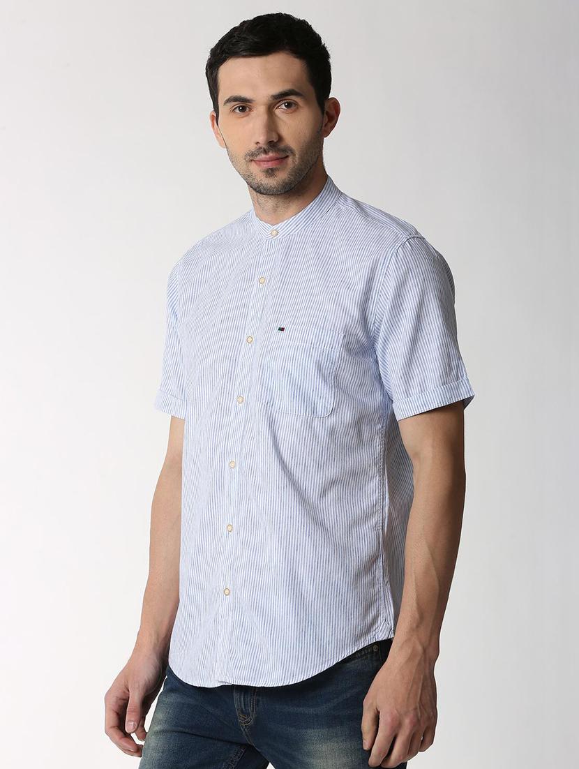 blue striped casual shirt - 16107399 - Zoom Image - 2