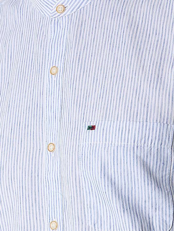 blue striped casual shirt - 16107399 - Zoom Image - 5