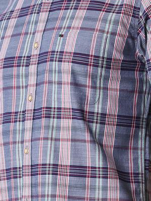 blue checkered casual shirt - 16107404 - Standard Image - 5