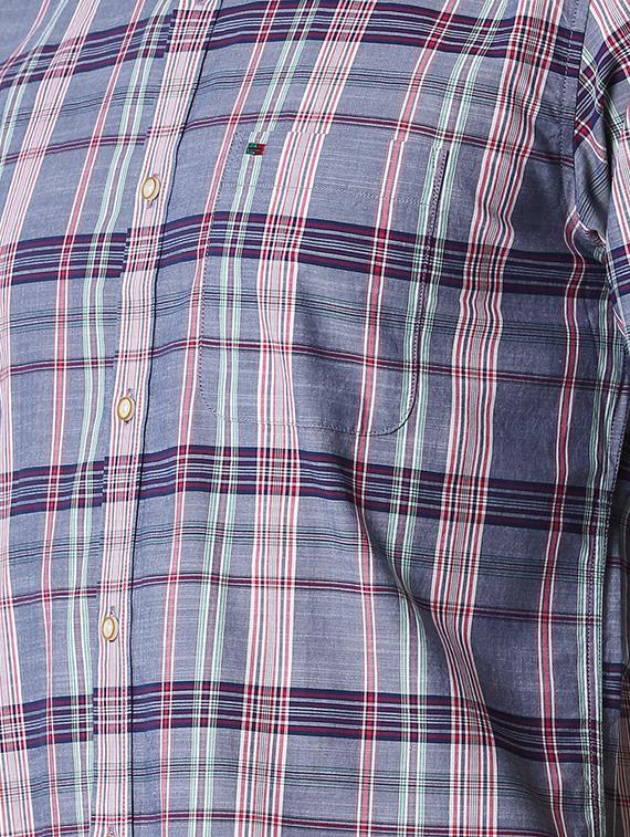 blue checkered casual shirt - 16107404 - Zoom Image - 5