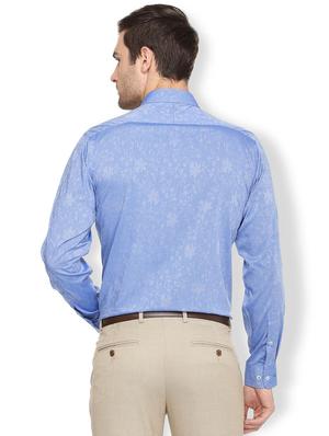 blue printed formal shirt - 16107406 - Standard Image - 2