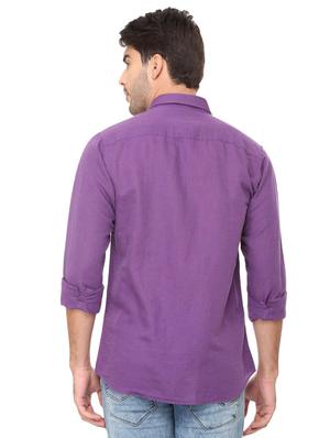 purple solid casual shirt - 16107461 - Standard Image - 2
