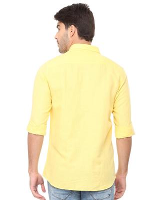 yellow solid casual shirt - 16107471 - Standard Image - 2