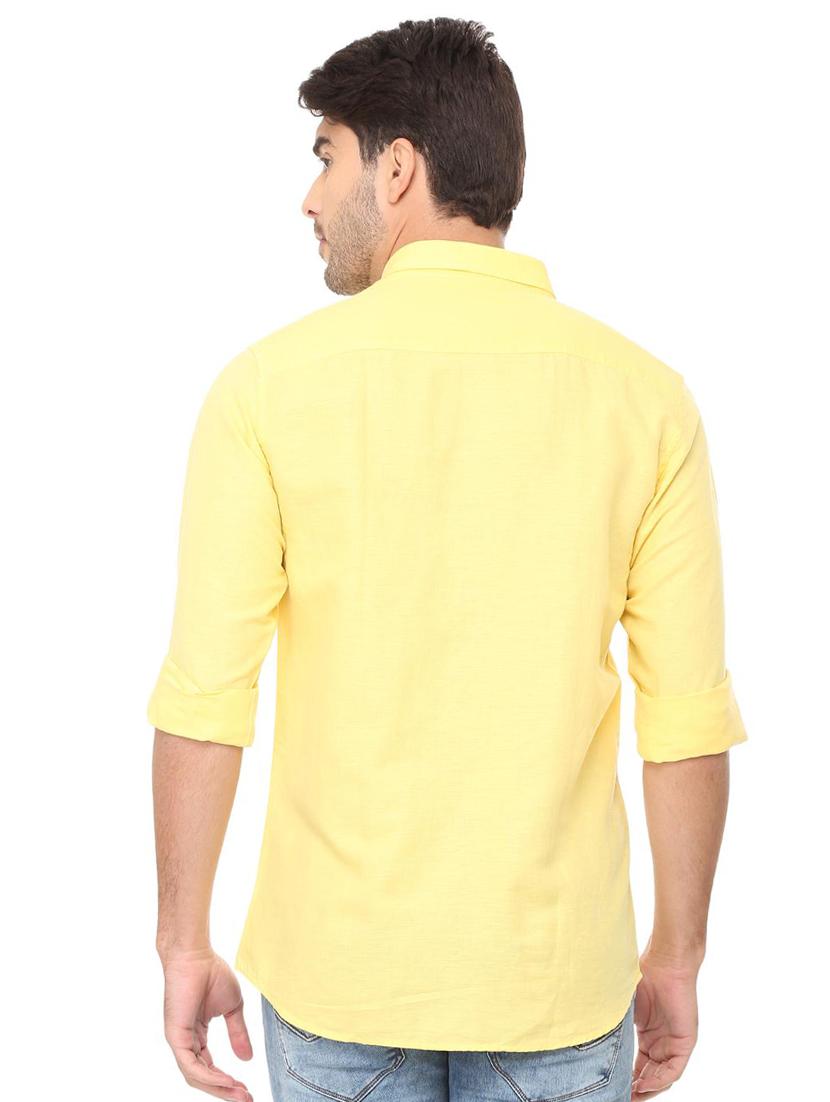 yellow solid casual shirt - 16107471 - Zoom Image - 2