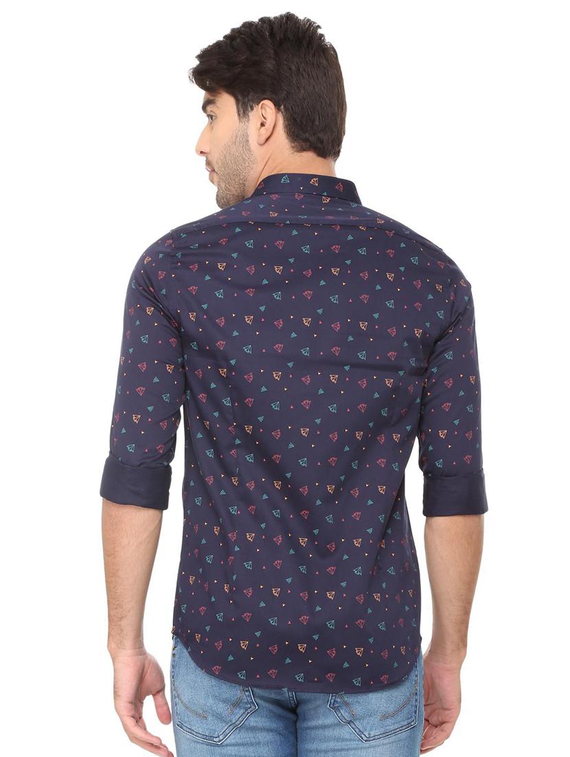 navy blue printed casual shirt - 16107482 - Zoom Image - 2