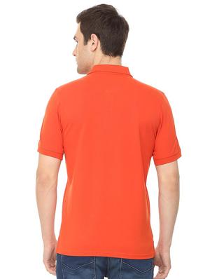 orange solid polo t-shirt - 16107574 - Standard Image - 2