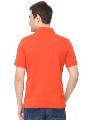 orange solid polo t-shirt - 16107579 - Standard Image - 2