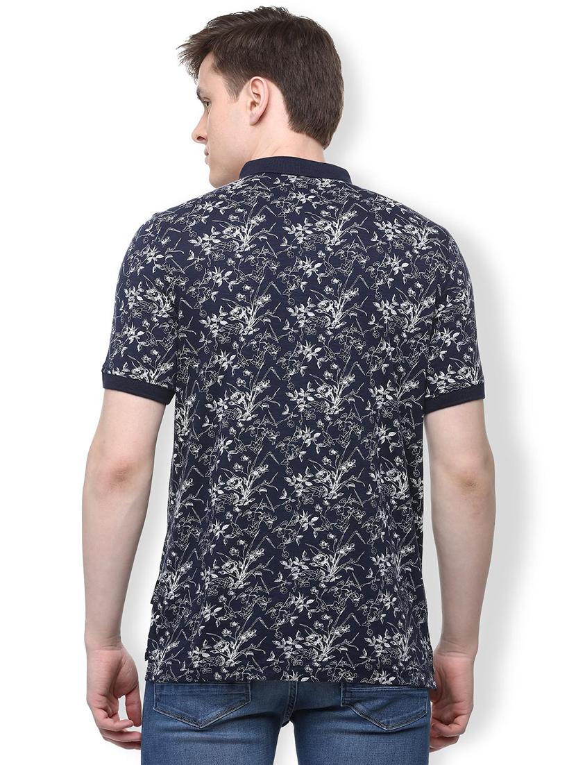 navy blue floral printed t-shirt - 16107588 - Zoom Image - 2