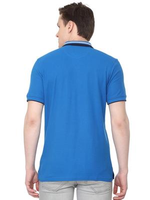 blue solid polo t-shirt - 16107628 - Standard Image - 2