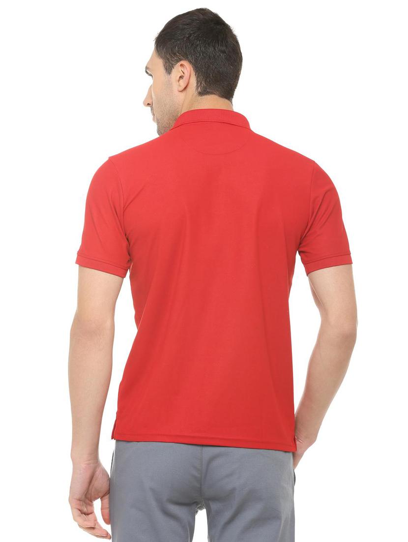 red solid polo t-shirt - 16107659 - Zoom Image - 2
