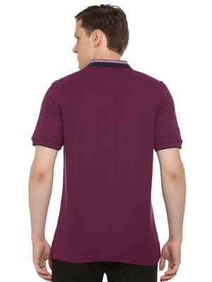 purple solid polo t-shirt - 16107676 - Standard Image - 2