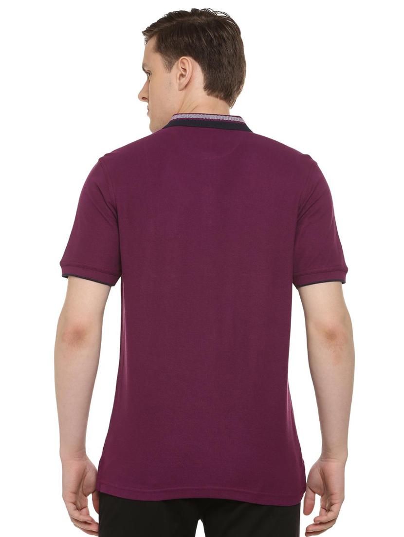 purple solid polo t-shirt - 16107676 - Zoom Image - 2