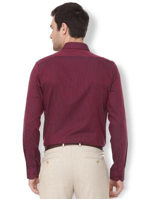 maroon printed formal shirt - 16107689 - Standard Image - 2