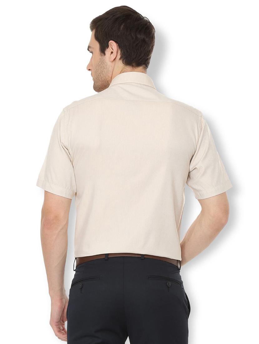 beige solid formal shirt - 16107739 - Zoom Image - 2