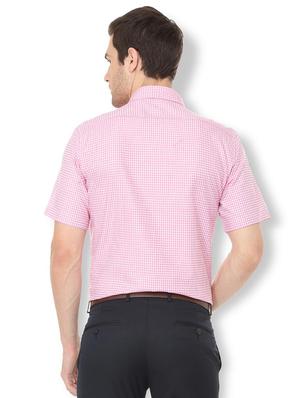 pink checkered formal shirt - 16107741 - Standard Image - 2