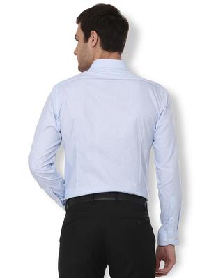 light blue printed formal shirt - 16107760 - Standard Image - 2