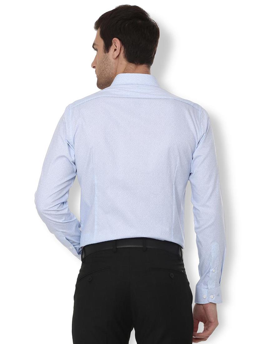 light blue printed formal shirt - 16107760 - Zoom Image - 2