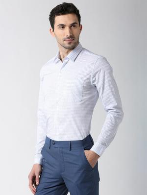 white checkered formal shirt - 16107782 - Standard Image - 2