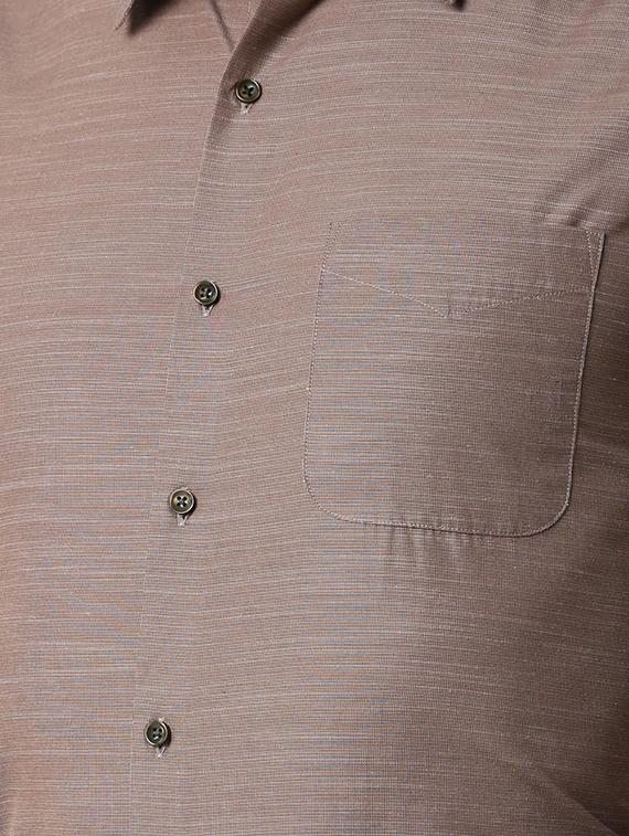 brown solid formal shirt - 16107784 - Zoom Image - 5