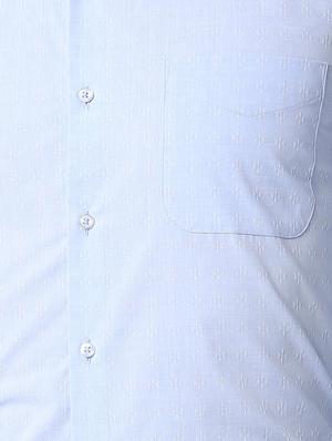 blue self design formal shirt - 16107790 - Standard Image - 5