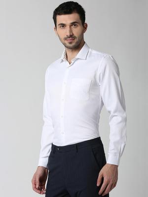 white solid formal shirt - 16107810 - Standard Image - 2