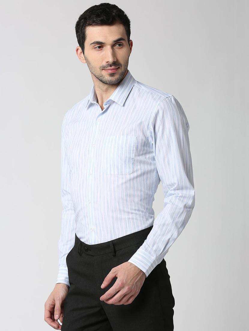 blue striped formal shirt - 16107811 - Zoom Image - 2