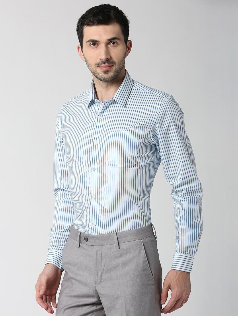 blue striped formal shirt - 16107814 - Zoom Image - 2