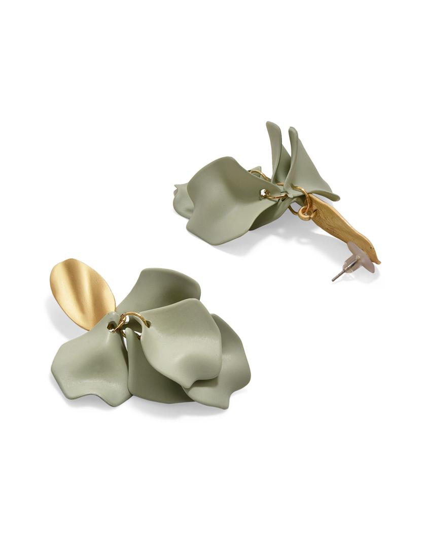green metal drop earring - 16108203 - Zoom Image - 2