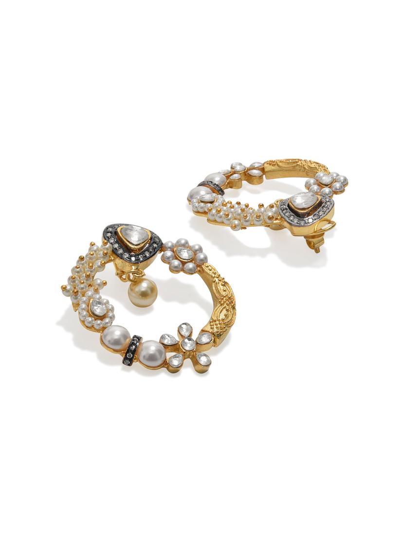 gold copper studs earring - 16108235 - Zoom Image - 2