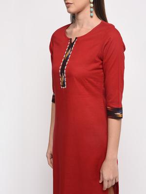Solid straight kurta - 16108285 - Standard Image - 5