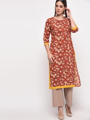 Printed straight kurta - 16108321 - Standard Image - 2