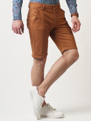 brown solid shorts - 16108794 - Standard Image - 2
