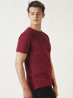 maroon solid tshirt - 16108895 - Standard Image - 2